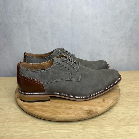 Madden Mens Allin Faux Leather Derby Shoes Size 11M Gray/Brown - Picture 2 of 10